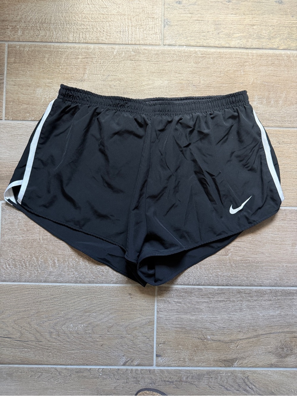 Nike Men’s Dri-Fit Black Running Shorts with White Accents Sz Large